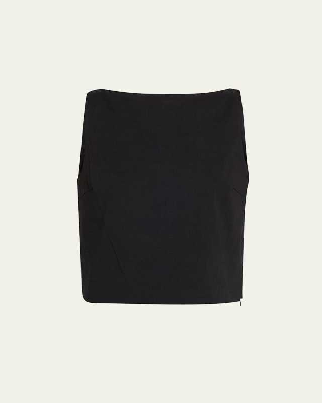 Sleeveless Bateau-Neck Top